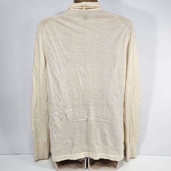 Tommy Bahama Lightweight 100% Cashmere Open Front Cardigan Sweater Sz L Cream - Picture 2 of 6
